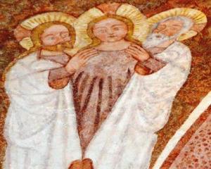 early medieval fresco of Trinity